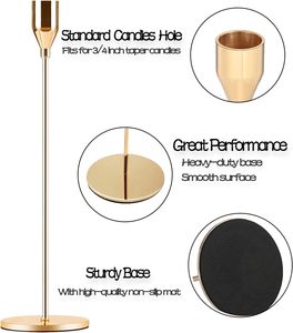 Bougeoir à pâte en métal poli doré au design de luxe Finition de haute qualité pour la décoration intérieure élégante Bougeoirs en bois Pots à bougies - Product Image 6