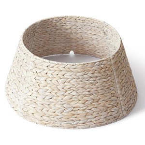 Ornements d'arbre de Noël Couverture de base en jacinthe d'eau Bracelets de seau pliables blancs tressés à la main pour arbres de Noël - Product Image 1