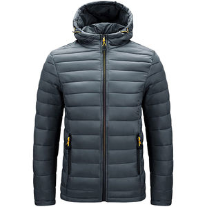 Chaqueta acolchada hecha a medida para hombre, venta al por mayor, de alta calidad, con capucha, cómoda y transpirable, de secado rápido, manga larga, cierre de cremallera - Product Image 3