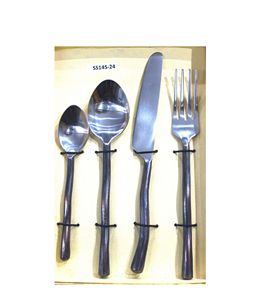 Juego de cubiertos de metal y acero inoxidable con diseño de aspecto simple y atractivo con mango sin pulir Juegos de cubiertos de metal a precio barato - Product Image 6