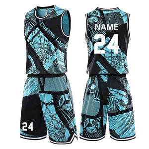 Customized Basketball Jersey Apparel Uniform Designs 100% Polyester Youth Team Pattern Sublimation Front Logo Quick Dry <b>Sets</b> - Product Image 2