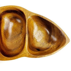 Plateau à feuilles en bois de bambou de forme et taille personnalisées Plateau en teck de qualité supérieure pour ustensiles de cuisine et vaisselle Présentoir d'assiettes - Product Image 2