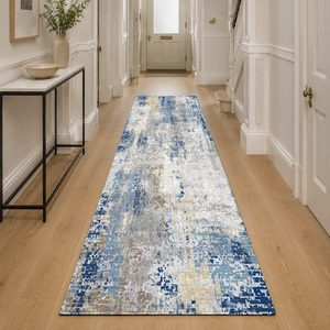 Tapis de salon LXDP-0812 gris argenté traditionnel oriental imprimé numériquement, lavable en machine, en chenille, antidérapant, vente en gros - Product Image 5