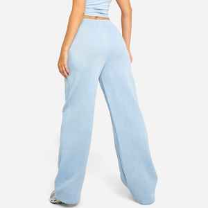 Pantalon décontracté pour femme en dentelle d'hiver de haute qualité, respirant, taille haute, jambe large, anti-froissement, devant plat, taille élastique - Product Image 2