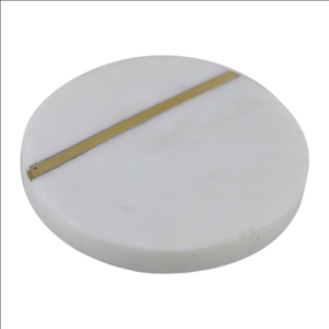 ที่รองแก้วหินอ่อนรูปกลมสำหรับตกแต่งชากาแฟหินอ่อนพร้อมสลักทองเหลืองสำหรับดื่มสินค้าแฮนด์เมด - Product Image 6