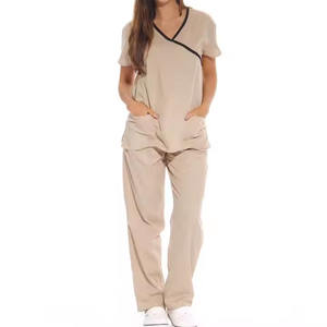 Summer Hospital Scrubs Fashionable Breathable Custom Style Stretchable Soft Fabric <b>Doctor</b> Nurse Scrubs Hospital Uniform <b>Sets</b> - Product Image 1