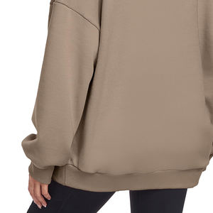Hot Sales Casual Streetwear Women's Eco-Friendly Fleece Hoodie Breathable Knitted <b>Drop</b> Shoulder Figures Front Logo for Winter - Product Image 6