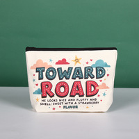 Pochette zippée en toile vierge personnalisable avec logo, trousse à maquillage en coton, étui à crayons, sac de rangement de voyage – Vente en gros