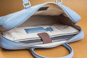 กระเป๋าเอกสารหนังแท้สำหรับผู้ชาย, กระเป๋าแล็ปท็อปแนวธุรกิจพร้อมสายสะพายไหล่ฝาครอบคอมพิวเตอร์ความจุมาก - Product Image 2