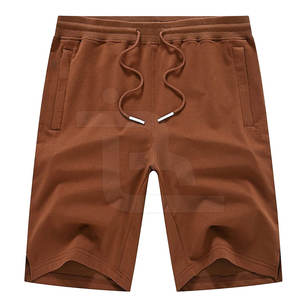 2025 Wholesale Custom Design Men's Sports Shorts High Quality Cotton Fleece Gym Wear <b>Elastic</b> Waist Solid Pattern Casual Shorts - Product Image 1