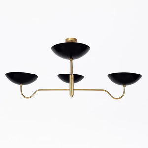 Candelabro de latón estilo Stilnovo, 4 brazos, accesorio de techo de mediados de siglo, lámpara colgante moderna Vintage, diseño Retro elegante - Product Image 3