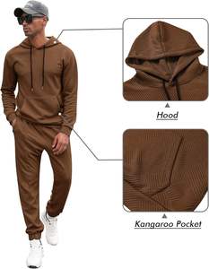 Collection Hiver Survêtements Homme en Coton Lourd Uni avec Capuche en Polaire Technique Coupe-Vent Respirant Personnalisable avec Logo - Product Image 3