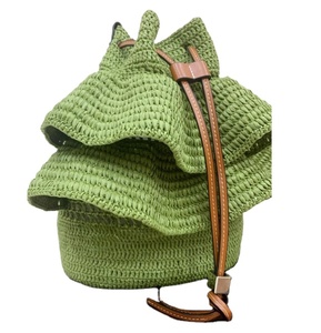 Handmade Bliss <b>Straw</b> Hollow Lotus Bucket <b>Bag</b> Woven <b>Straw</b> hang <b>Bag</b> - Product Image 1