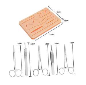 Kit de práctica de sutura completo profesional OEM almohadilla de silicona de simulación de piel de PVC reutilizable para entrenamiento de estudiantes con etiqueta privada - Product Image 1
