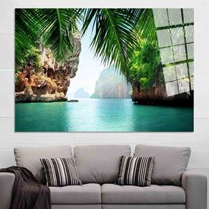 Lienzo Impreso con Vista Tropical de la Bahía de Tailandia: Elegante Obra de Arte con Vista al Mar, ARTE EN VIDRIO TEMPLADO - Product Image 1