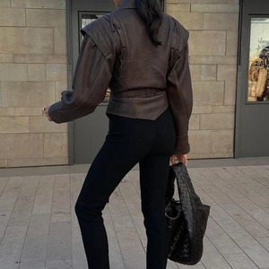 Chaquetas de lona de cuero genuino de otoño e invierno para hombres 2024 estilo de calle alta hombro caído impermeable ecológico - Product Image 4