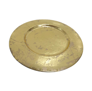 Plat et plateau en fer de feuille d'or de plaque de chargeur ronde de conception classique pour servir la nourriture dans le restaurant fabriqué à la main en vrac - Product Image 1