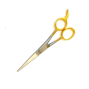 Ciseaux de salon de beauté haut de gamme avec repose-doigts, ciseaux de coiffure de qualité supérieure, lame droite et tranchante, demi-or - Product Image 3