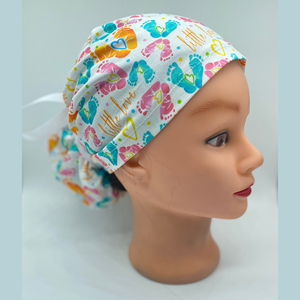 Queue de cheval casquettes de gommage personnalisées réglable élastique prix de gros propre Logo chapeaux hôpital couverture de cheveux coupe Durable travail casquettes de gommage - Product Image 5