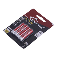 Baterai Alkali Sharxell AAA LR03 1,5V 4pcs Kemasan Kartu Retail untuk Distributor, Toko Kelontong, Mini Market, dan Remote Control