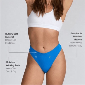 Sexy Women's Comfortable Low-Rise <b>Seamless</b> One Piece Panties <b>Thongs</b> New Design Ice Silk Traceless Soft Thin Ring Underwear - Product Image 2