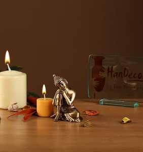 รูปปั้นพระพุทธรูปสำหรับพักผ่อนสไตล์โบราณที่สวยงามเหมาะสำหรับตกแต่งบ้านโซนทำสมาธิของตกแต่งสำนักงานและของตกแต่งของขวัญที่มีความหมาย - Product Image 4