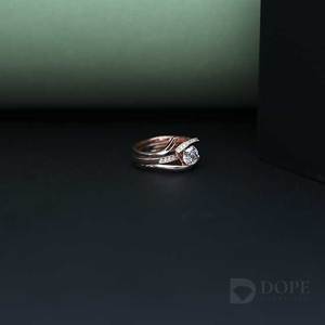 แหวนเพชร18KT ทองแท้สำหรับใส่ใน1.00ct โซลิอาแนร์ประดับด้วยเพชรที่ปลูกในห้องปฏิบัติการขนาดเล็กมีเพชรเป็นของขวัญสำหรับปาร์ตี้และงานแต่งงาน - Product Image 4