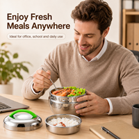 Doppelwandige Edelstahl-Apfel-Form Isolierte Bento-Box Lunchbox für Schüler, Kinder und Erwachsene, Tragbar
