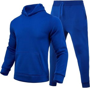 Men Women Hooded Sweatshirt 2 Pieces Set Tracksuit Long <b>Sleeve</b> Activewear Casual Athletic Jogging Clothes. - Product Image 1