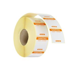 HENDI Saturday Orange - Juego de 1000 Etiquetas de Seguridad Alimentaria Multiusos, Fácilmente Removibles, de 25x25mm, para Frutas y Verduras - Product Image 1