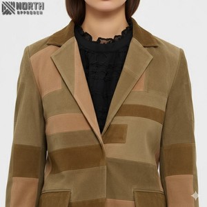 Chaqueta de Lona Tejida de Cuero Genuino para Mujer, Diseño de Invierno Transpirable de Manga Larga, Tendencia 2025 - Product Image 4
