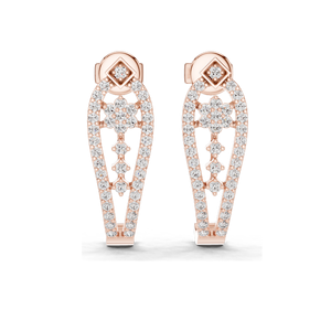 Boucles d'oreilles en diamant de laboratoire de 0,55 carat, diamants CVD VVS-VS-EF, or 18 carats, 14 carats, 10 carats et argent 925, option moissanite, rose - Product Image 1