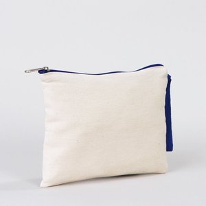 Bolso de mano de algodón azul oscuro con cremallera, 8x6, bolsa en blanco - Product Image 2
