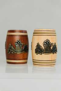 Jarra de cerveza de madera hecha a mano estilo vikingo jarra redonda de Roble Marrón vasos tallados en madera pulida para agua vino Ángel estilo religioso - Product Image 4