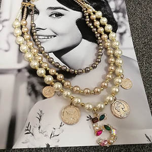 Collar de Perlas Simuladas Multicapa para Mujer, Joyería para Suéter de Invierno - Product Image 4