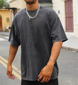 Camiseta de Hombre, Estampada con Serigrafía, Color Sólido Personalizado, Transpirable, de Secado Rápido, Informal, de Tela Oxford, Gruesa, Extra Grande, Estilo Vintage, Lavada al Ácido - Product Image 2