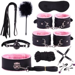 Kit de Juguetes Sexuales, Set de 10 Piezas, Cuerdas de Bondage de Cuero y Felpa para Parejas, para Juegos Íntimos - Product Image 1