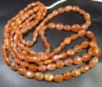 Batu Permata Sunstone Oranye Alami 8 Untai Dipoles 6-12mm Manik Oval Halus Berkualitas Tinggi Warna Bermain Api Grosir Afrika