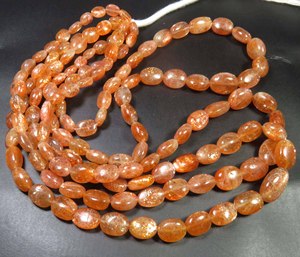 Piedras Preciosas Sueltas de Piedra Solar Naranja Natural, 8 Hilos, Pulimentadas, 6-12 mm, Cuentas Ovaladas Lisas, Alta Calidad, Cambio de Color, Venta al por Mayor desde África - Product Image 3