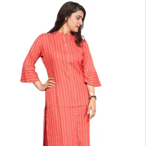 Latest Designer Printed Cotton Indian and Pakistani Clothing Women Kurti Can Be Wore With Any Kind Pants