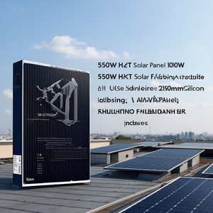 550W HJT <b>Solar</b> <b>Panel</b> <b>100W</b> Monocrystalline Silicon 210mm Cell Glass Front Cover for Industrial Roof Use - Product Image 3