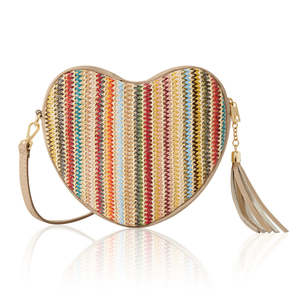 Sac à main élégant en forme de cœur avec pompon et fermeture éclair - PS644 - Product Image 6