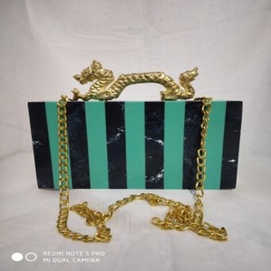 Bolsos de Mano y Carteras de Cristal y Resina Más Elegantes para Mujer, con Cadena Larga de Metal, Diseño Multifuncional Desmontable - Product Image 1
