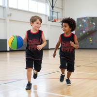 Ensemble été 2 pièces pour garçons : débardeur sans manches et short |   Vêtements de sport à séchage rapide 100% polyester pour l'entraînement et les loisirs