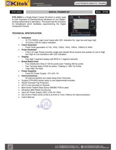 Digital Training <b>Kit</b> <b>Electric</b> Powered Model DTK-24DG Size 300X250X100 Kitek - Product Image 5