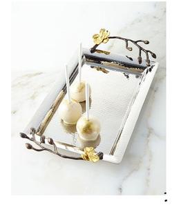 Bandeja de servicio con mango de rama de latón Bandeja de metal versátil y elegante: Perfecta para servir, organizar - Product Image 2