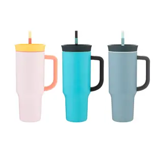 Taza térmica de acero inoxidable de doble pared de 40oz Owala Tumbler con una impresión de 1 Color en 1 ubicación EE. UU. Inventariado e impreso