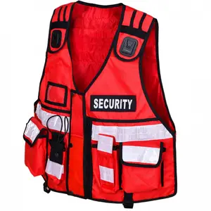 批发定制标志安全安全工作安全背心顶部最新设计反光高能见度安全背心带口袋