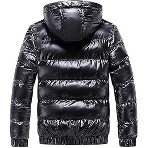 Vestes d'hiver pour hommes de haute qualité, personnalisées en gros, couleur unie, coupe-vent, respirantes, matière polyester/coton sur le devant - Product Image 5