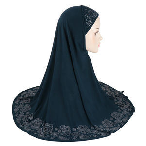 Hijab with <b>shawl</b> <b>wrap</b> pray Headscarf with stones muslim scarf islam Full Cover Hat Turban Caps Bonnet Breathable Wholesale - Product Image 1